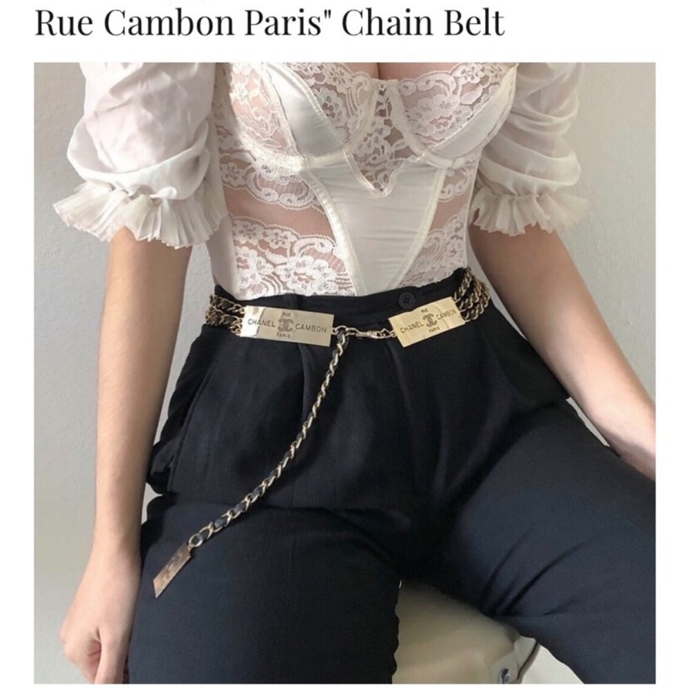 CHANEL Gold and Black Chain Accessory